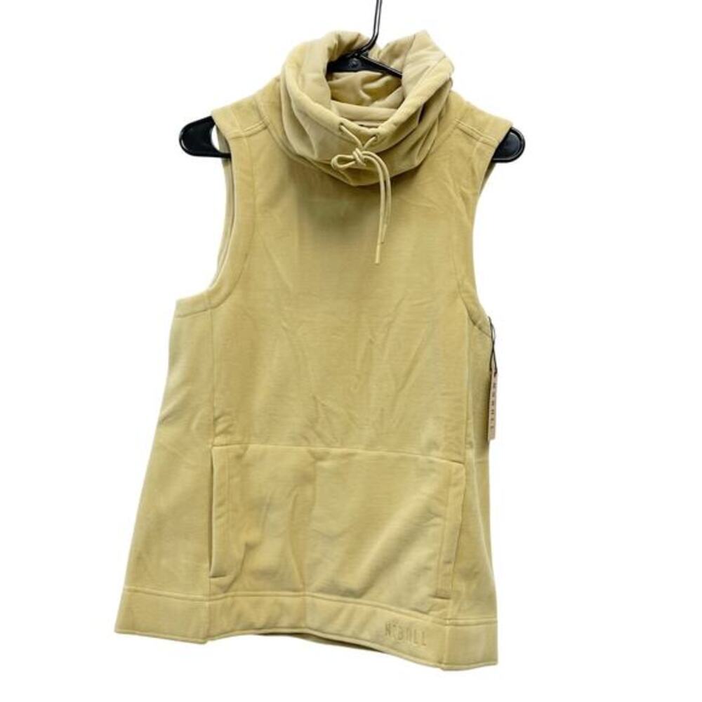 NoBull Women's Polartec Wind Pro Sleeveless Cowl Neck Fleece Pullover Tan‎ XS